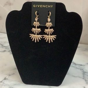 NWT- Givenchy Crystal Tiered Chandelier Earrings